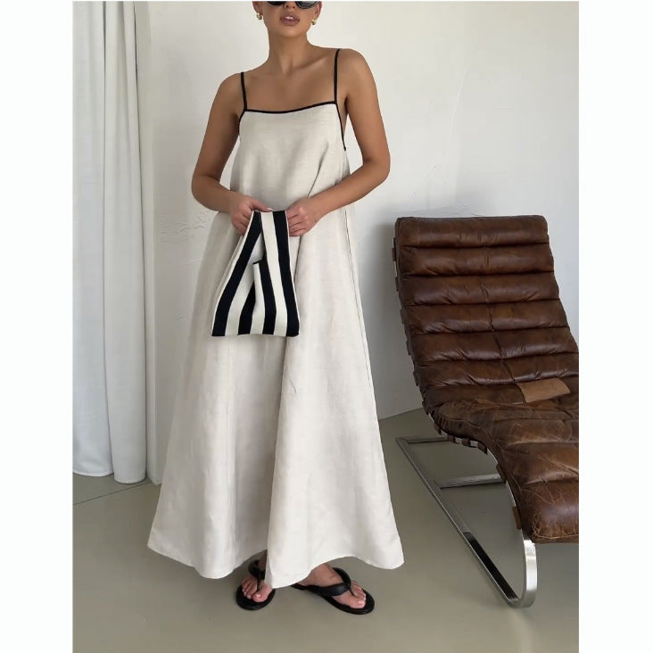 Sleeveless Open-Back Vacation Maxi Dress