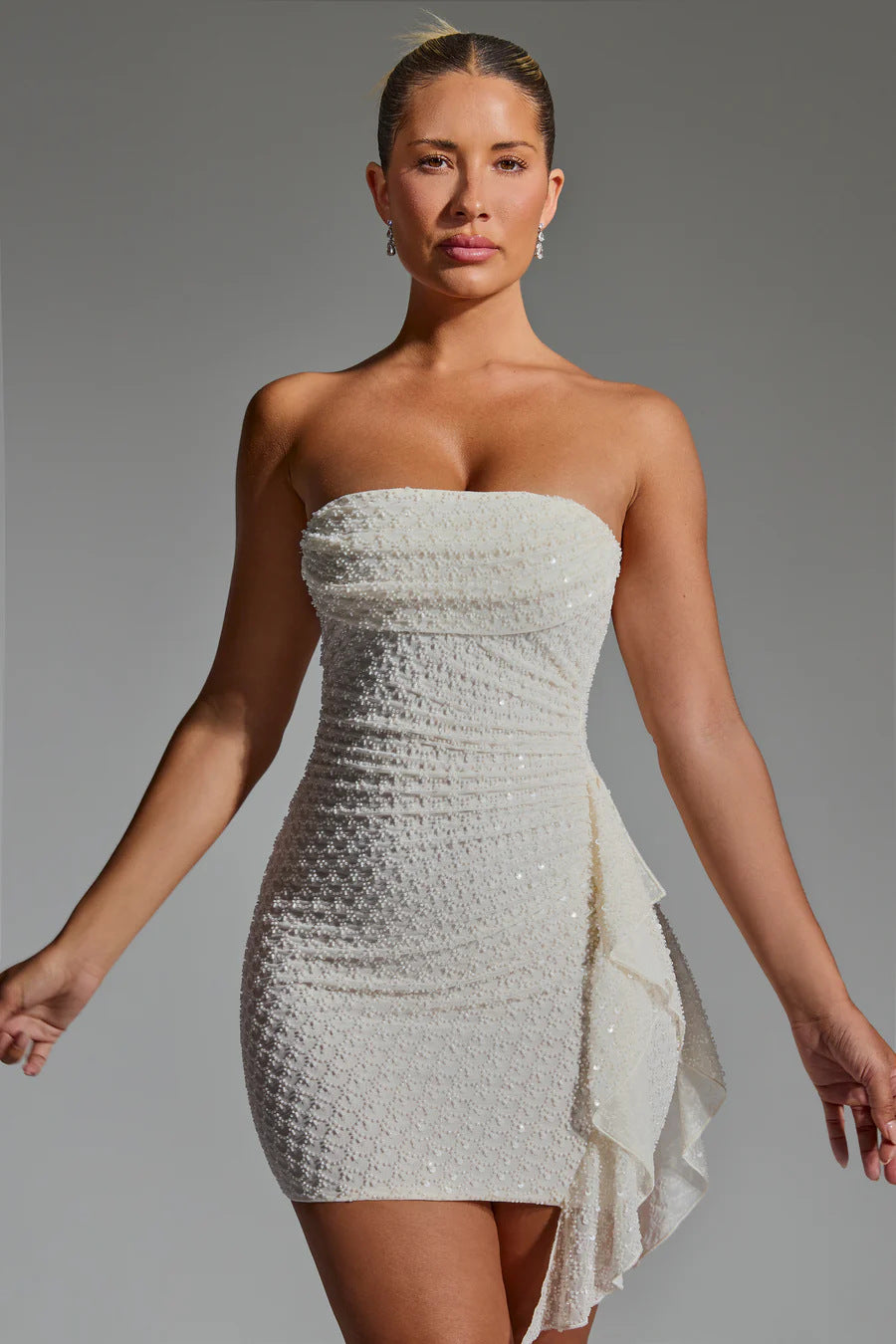 2024ss sexy strapless backpack buttock dress