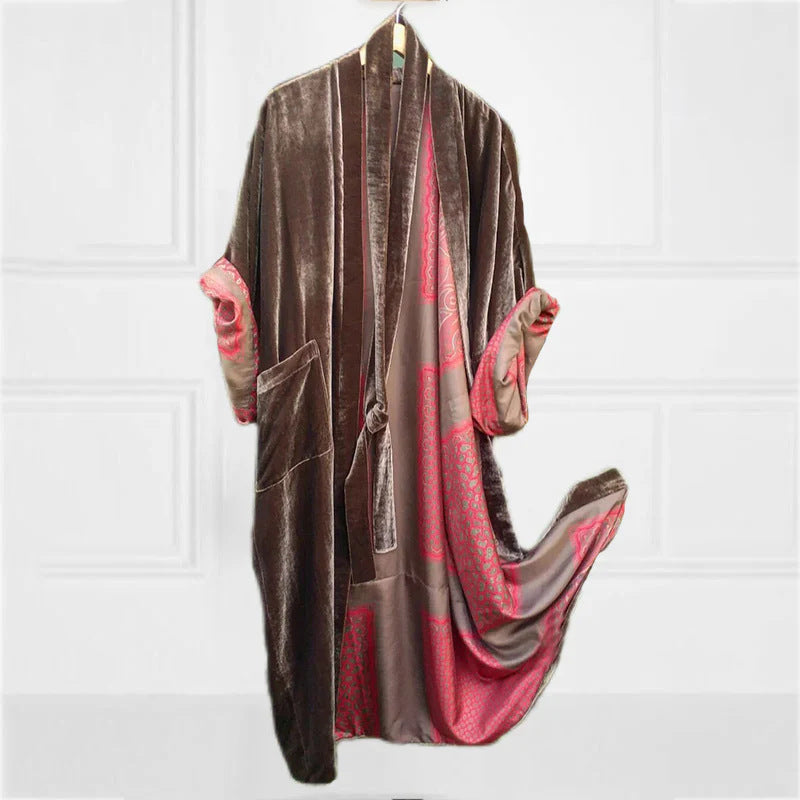 Contrast-Panel Printed Dress