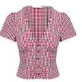 Short-Sleeve Plaid Button-Front Shirt