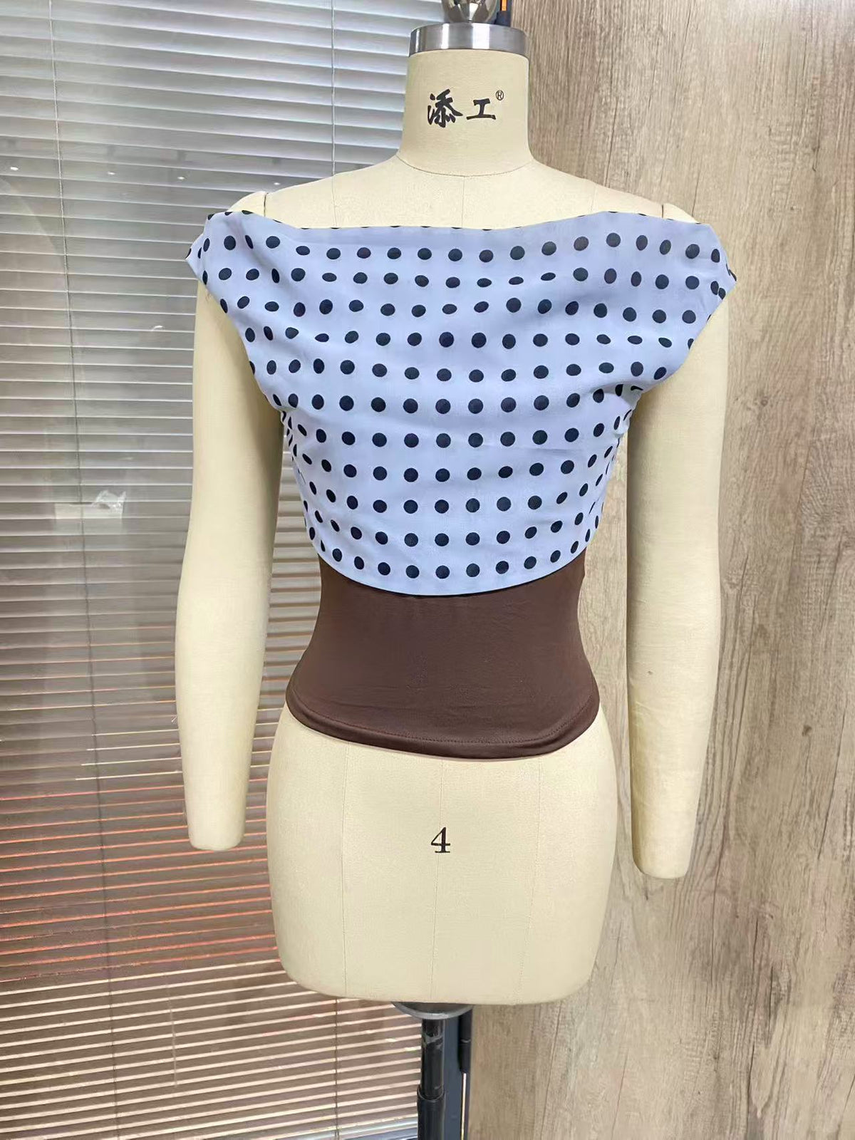 Relaxed Polka-Dot Off-Shoulder Top