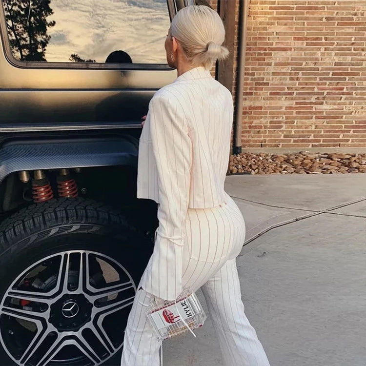 Striped Three-Piece Suit Set