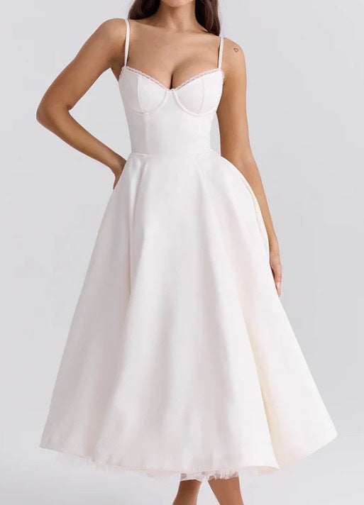 V-Neck Cami Maxi Dress with Full Skirt