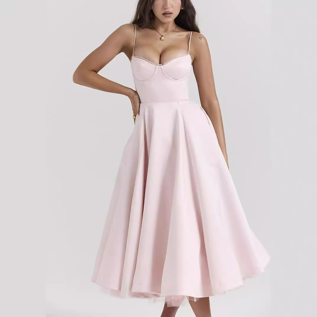 V-Neck Cami Maxi Dress with Full Skirt