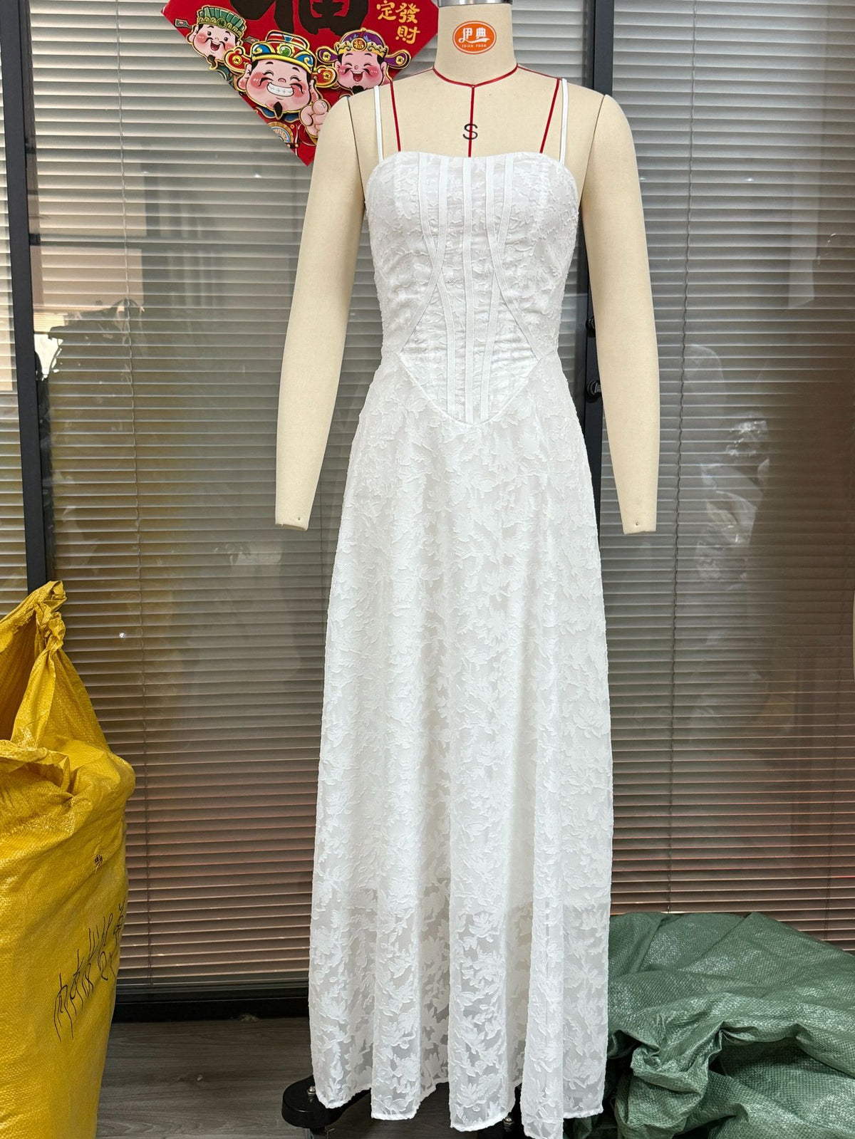Strappy Floral Lace Appliqué Tulle Gown