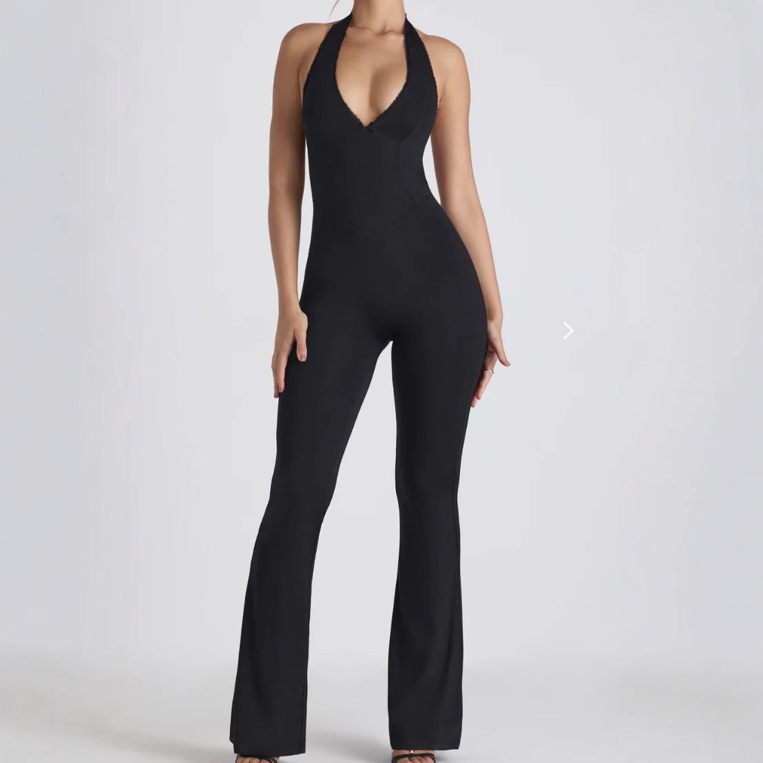 Sleeveless Scoop-Neck Fitted Jumpsuit