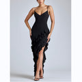 Ruffle-Trim Cami Maxi Dress with Slit