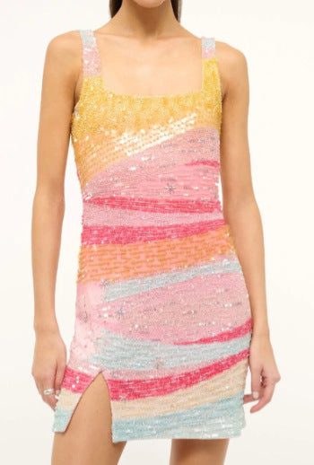 Multicolor Striped Cami Mini Dress