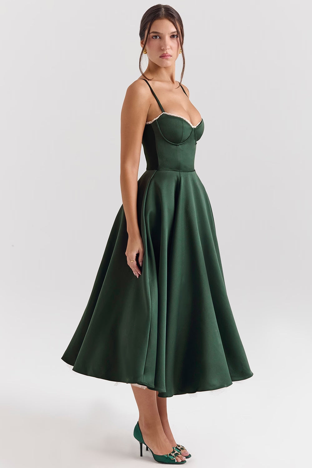 V-Neck Cami Maxi Dress with Full Skirt