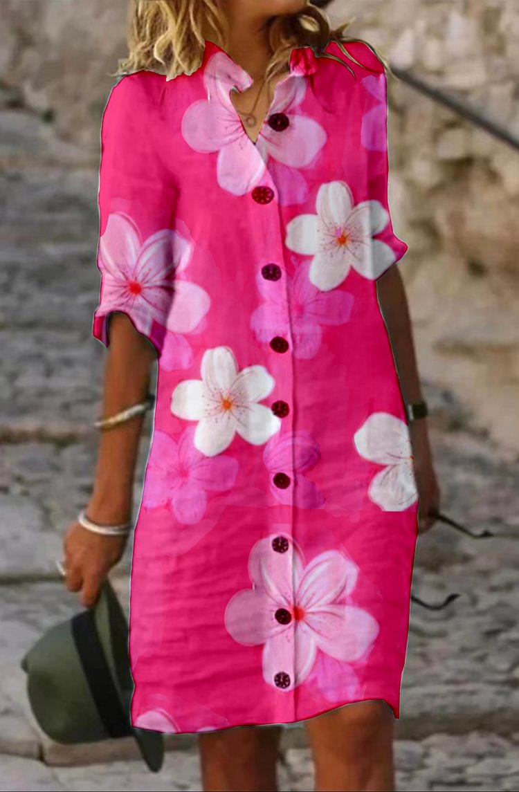 Casual Cotton-Linen Dress