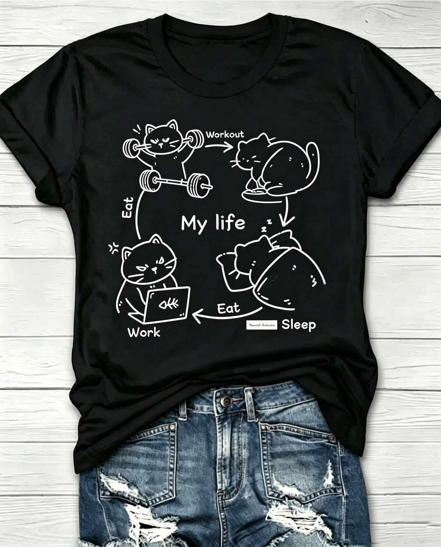 Fun Pattern Crew Neck Short Sleeve T-Shirt