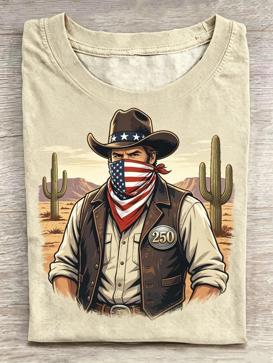Bald Eagle Uncle Sam Hat USA Flag White House 250th Anniversary Splatter Print Crew Neck Tee