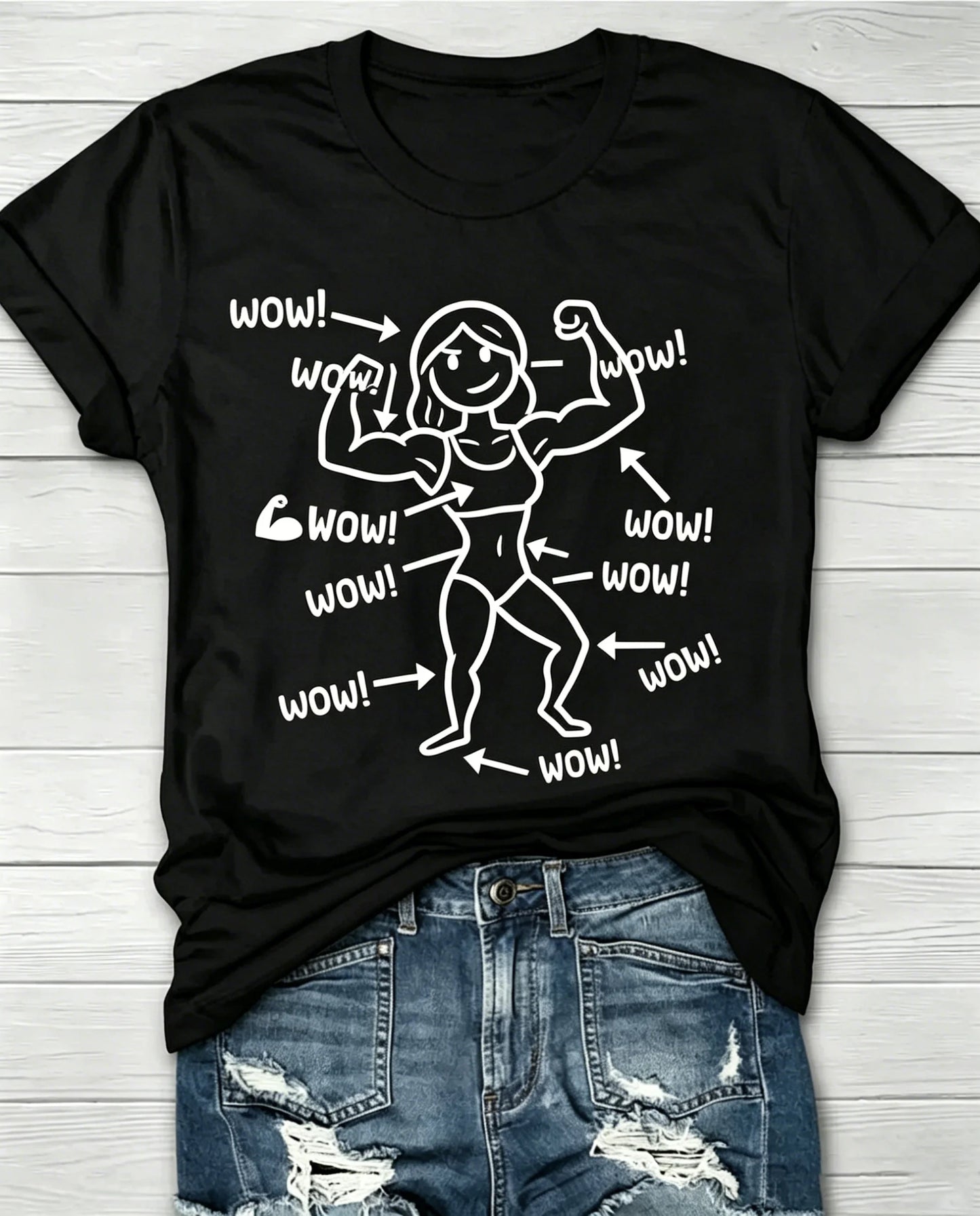 Fun Pattern Crew Neck Short Sleeve T-Shirt