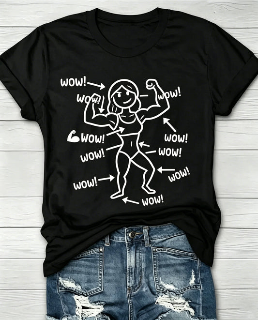 Fun Pattern Crew Neck Short Sleeve T-Shirt