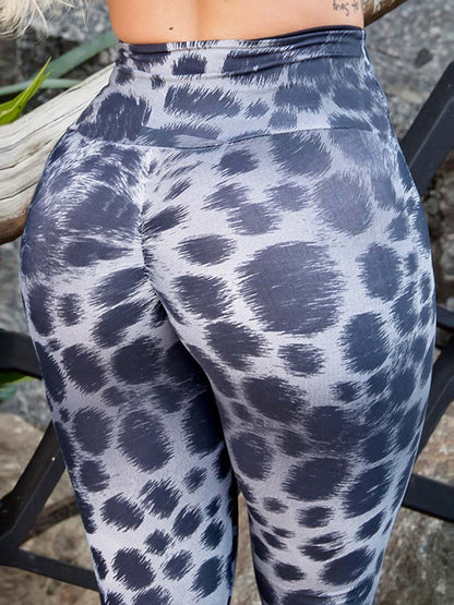 Grey Leopard Sport Leggings