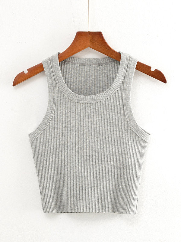 Simple 5 Colors Round-Neck Sports Casual Tanks