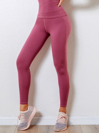 Solid Color High Waist Sports Leggings