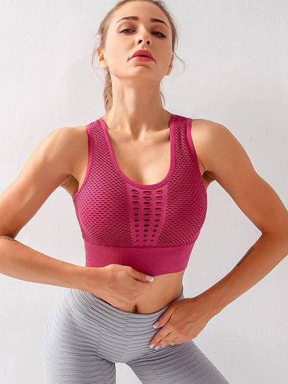 Solid Hollow Quick Dry Sports Bra