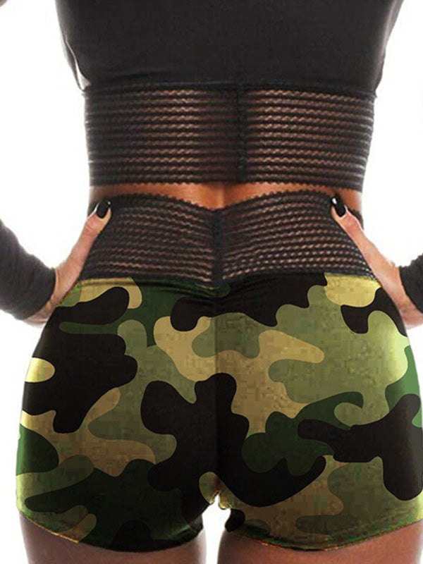 Camouflage Printed Wrap Sports Shorts