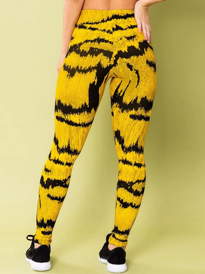 Striped Printed Skinny Leg Wrap Leggings