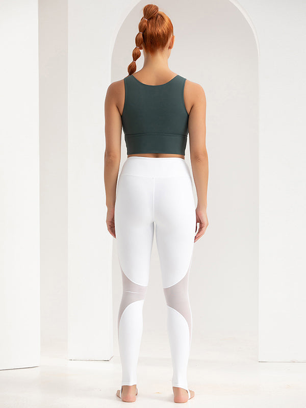 Skinny Leg Wrap Solid Color Split-Joint Yoga Bottoms