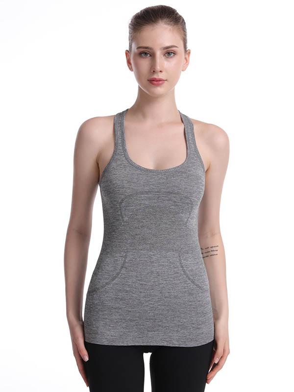 Seamless Solid Color Breathable Sports Vest Top