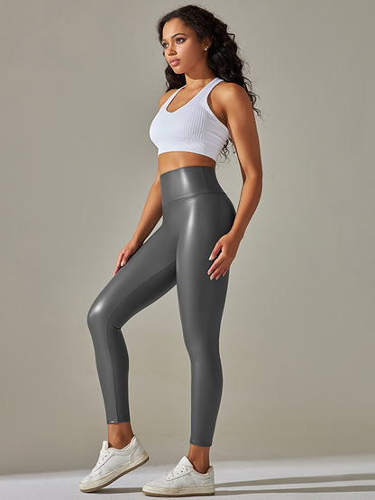 Skinny Wrap High-Waisted Solid Color Leggings