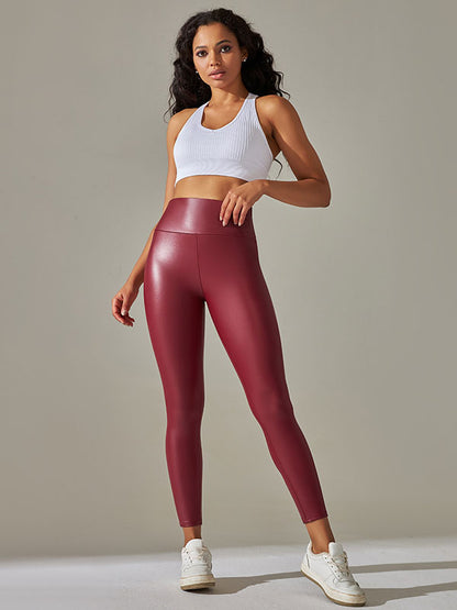 Skinny Leg Wrap High-Waisted Solid Color Leggings