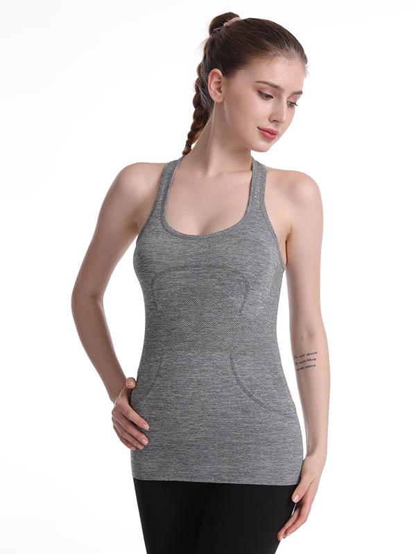 Seamless Solid Color Breathable Sports Vest Top