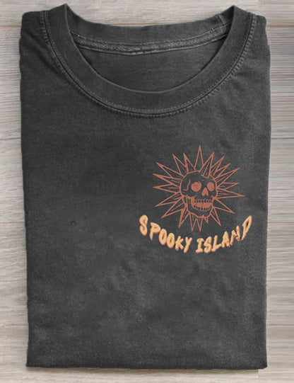 Spooky Island Retro Halloween Movie T-Shirt