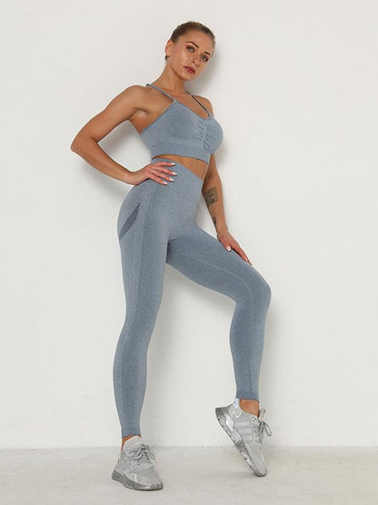 Wrap Solid Absorb Sweat Yoga Suits