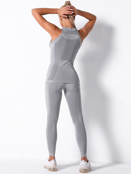 Seamless Knitting Camo Paneled Breathable  Gym Suit