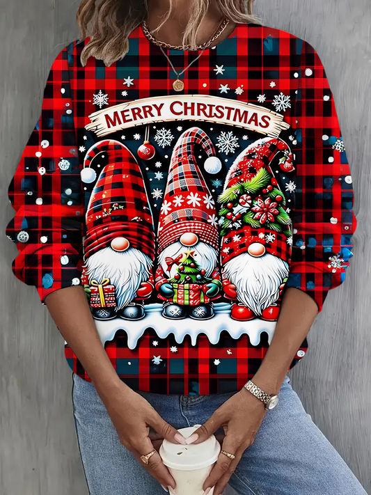 Merry Christmas GnomesLong Sleeve Casual Top