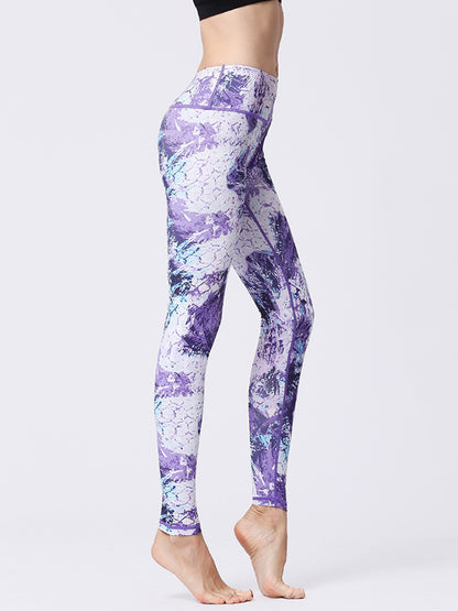 High-Waist Printed Sports Leggings