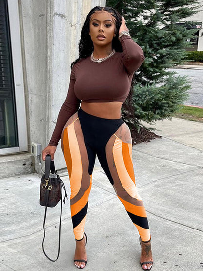 Color  Block High Waisted Leggings