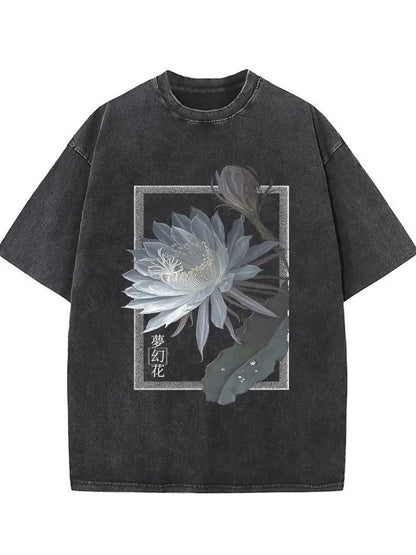 Japanese Hallucinogenic Epiphyllum Washed T-shirt