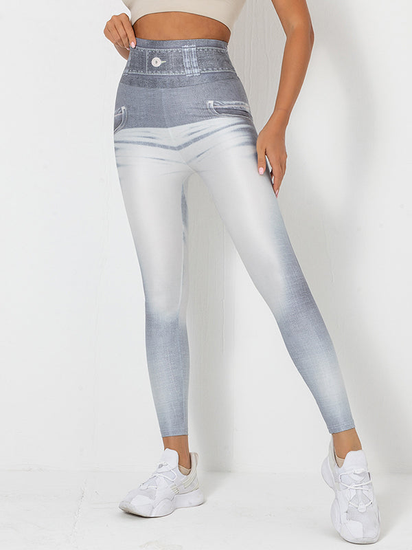 Skinny Wrap High-Waisted Printed Leggings