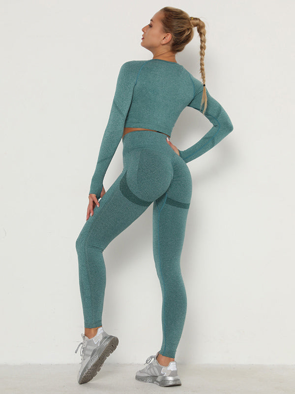 Solid Color Flexible Seamless Four-Piece Sports Suits