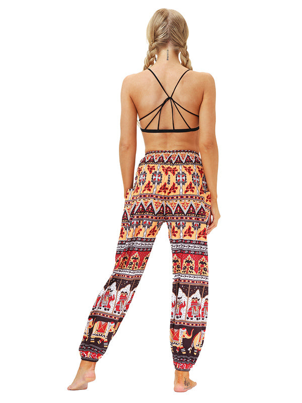 Leisure Digital Printing Wide-Leg Loose Yoga Bloomers