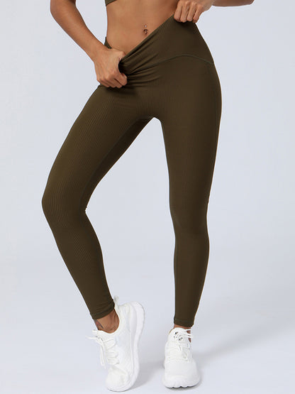 Wrap High-Waisted Pockets Solid Color Leggings