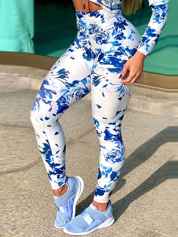 Printed Hips-Lift Shaped High Waisted Sport Leggings