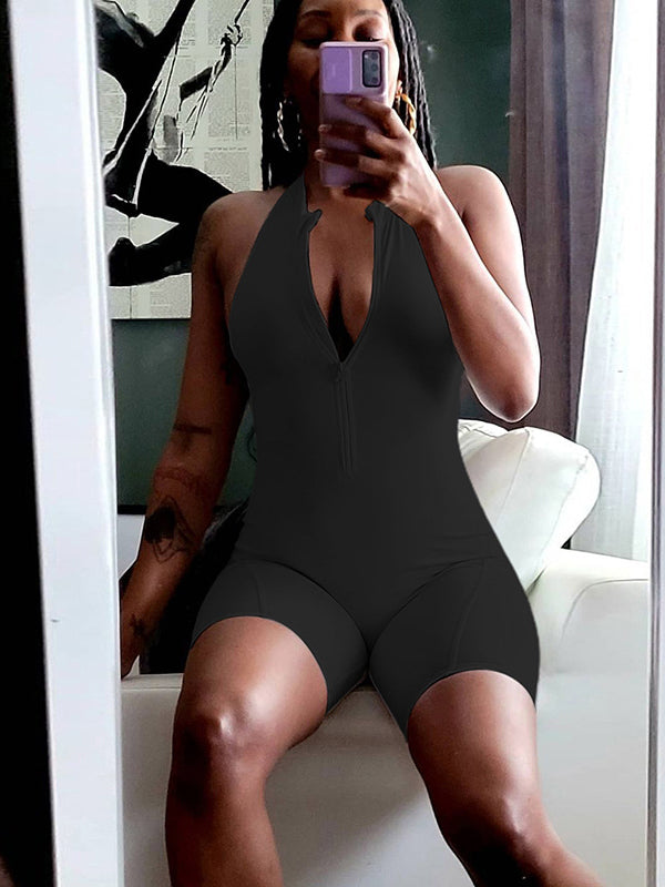 Sexy Backless High Waist Sleeveless Tight Hip Sports Romper