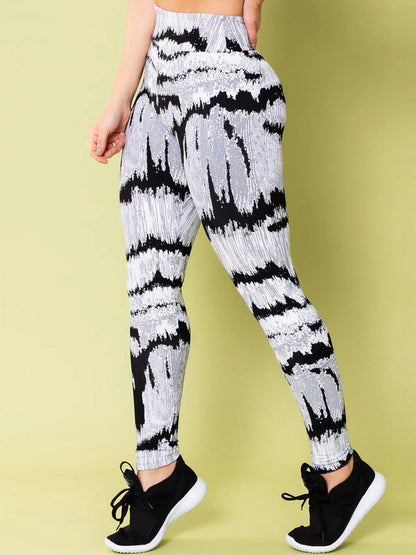 Striped Printed Skinny Leg Wrap Leggings