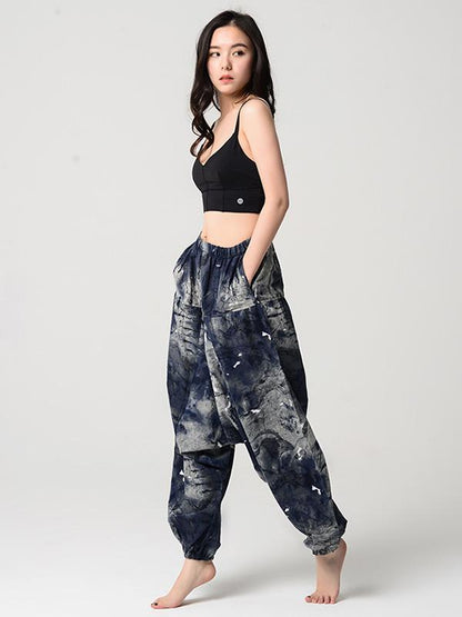 National Printed Loose Bloomers Yoga Bottoms