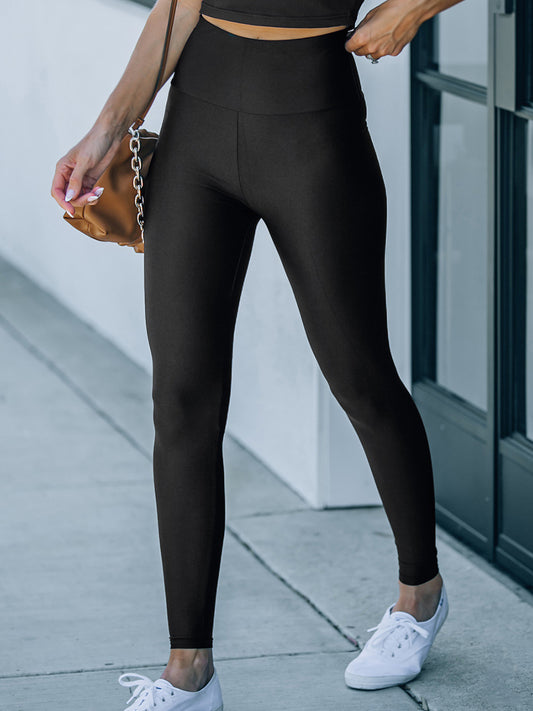 Sports Skinny Leg Solid Color Leggings