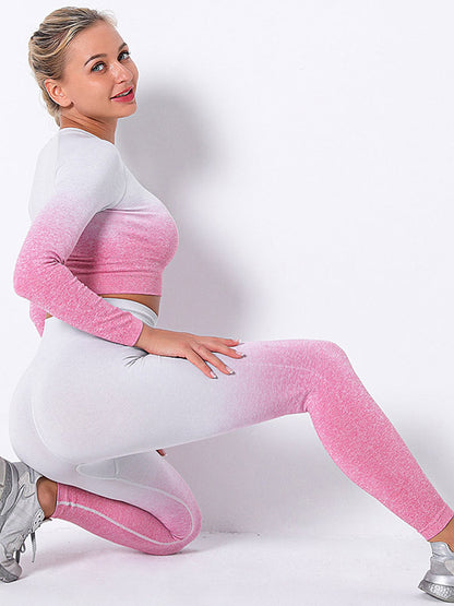 Gradients Mdriff Baring Long Sleeves Tight Fitting Gym Suits