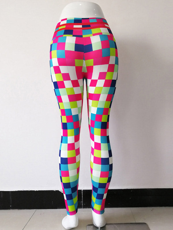 Mosaic Digital Printing High-Waisted Quick-Drying Slim Leggings