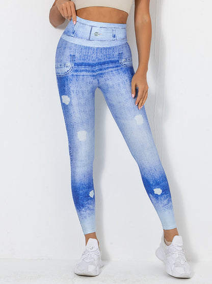 Skinny Wrap High-Waisted Printed Leggings