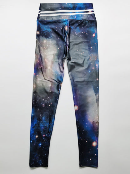 Starry Sky Printed High Waist Sports Yoga Leggings