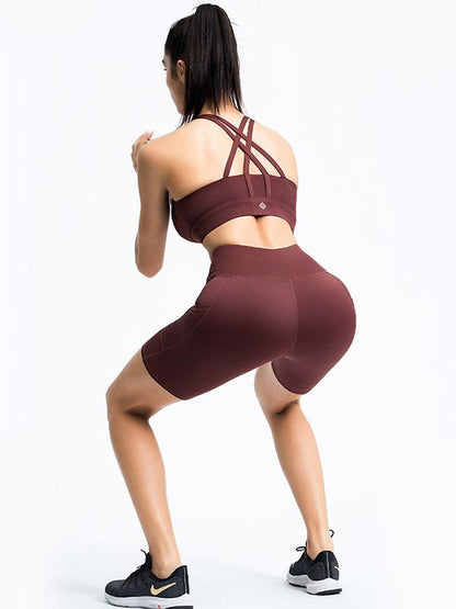 Wrap Solid Quick Dry Sleeveless Yoga Suits